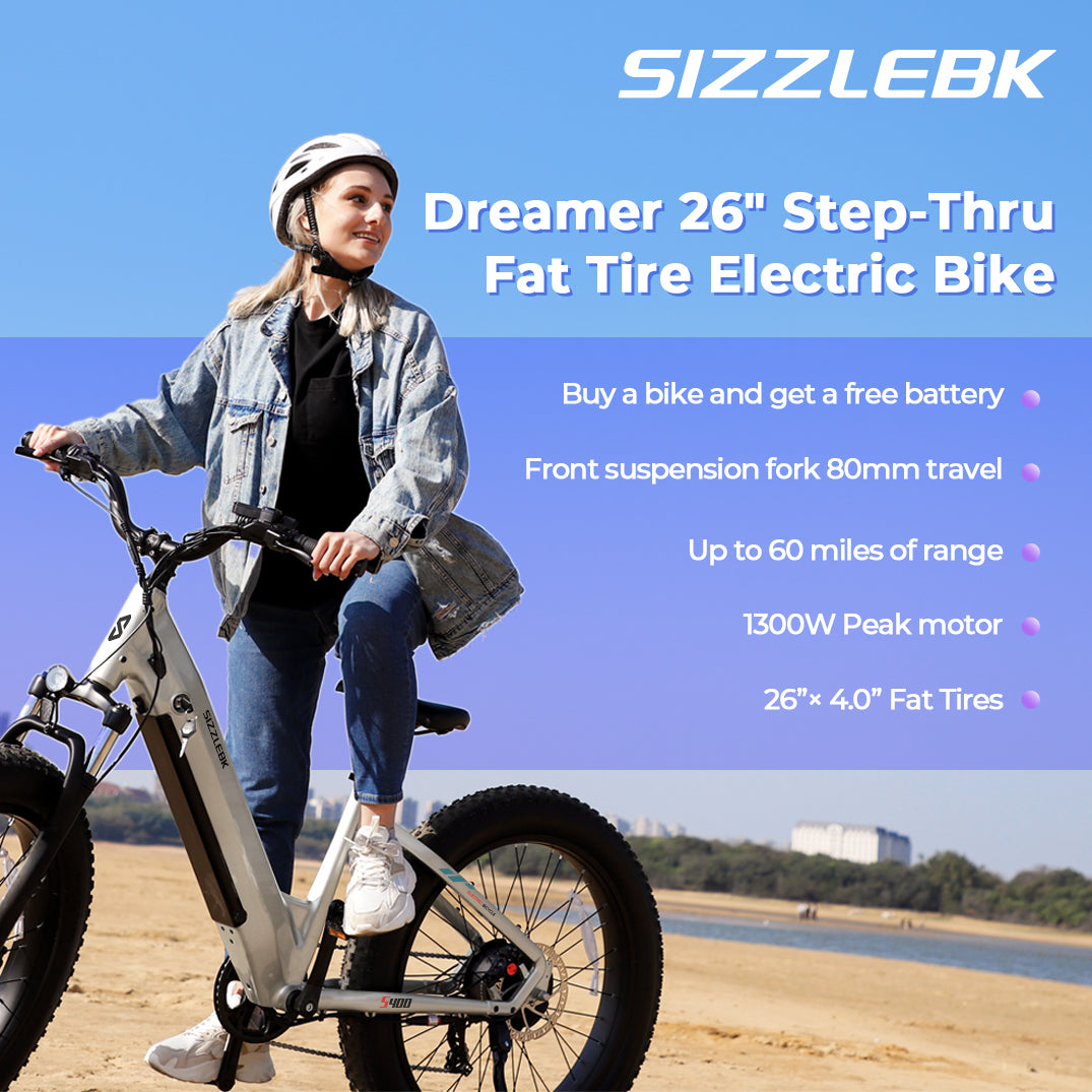 Sizzlebk S400 26'' Step Thru Fat Tire Ebike