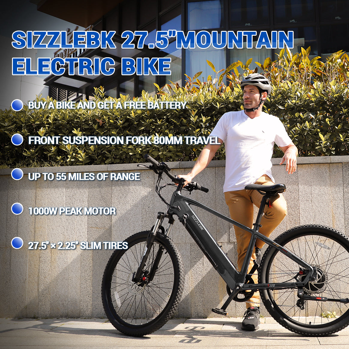 Sizzlebk S220 27.5'' Step Over Mountain Ebike