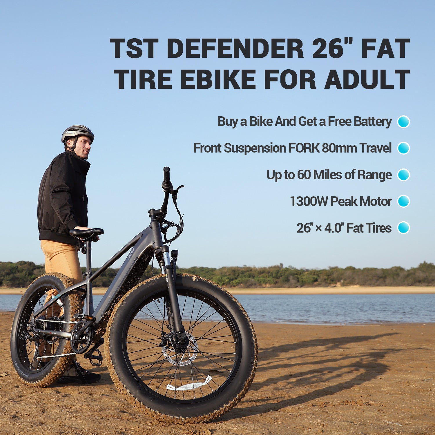 Sizzlebk S400 26'' Step Over Fat Tire Ebike