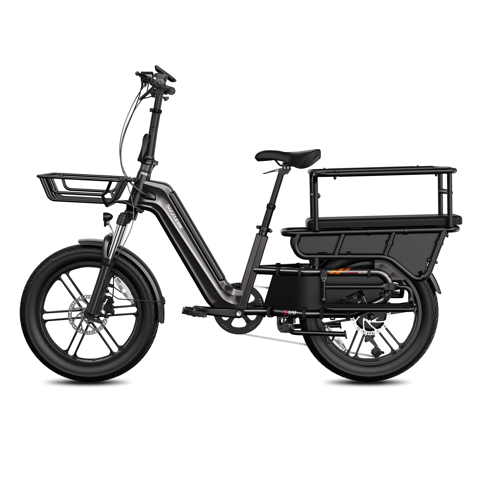 Heavy-duty rear cargo rack of S320 aluminous cargo electric bike for carrying goods