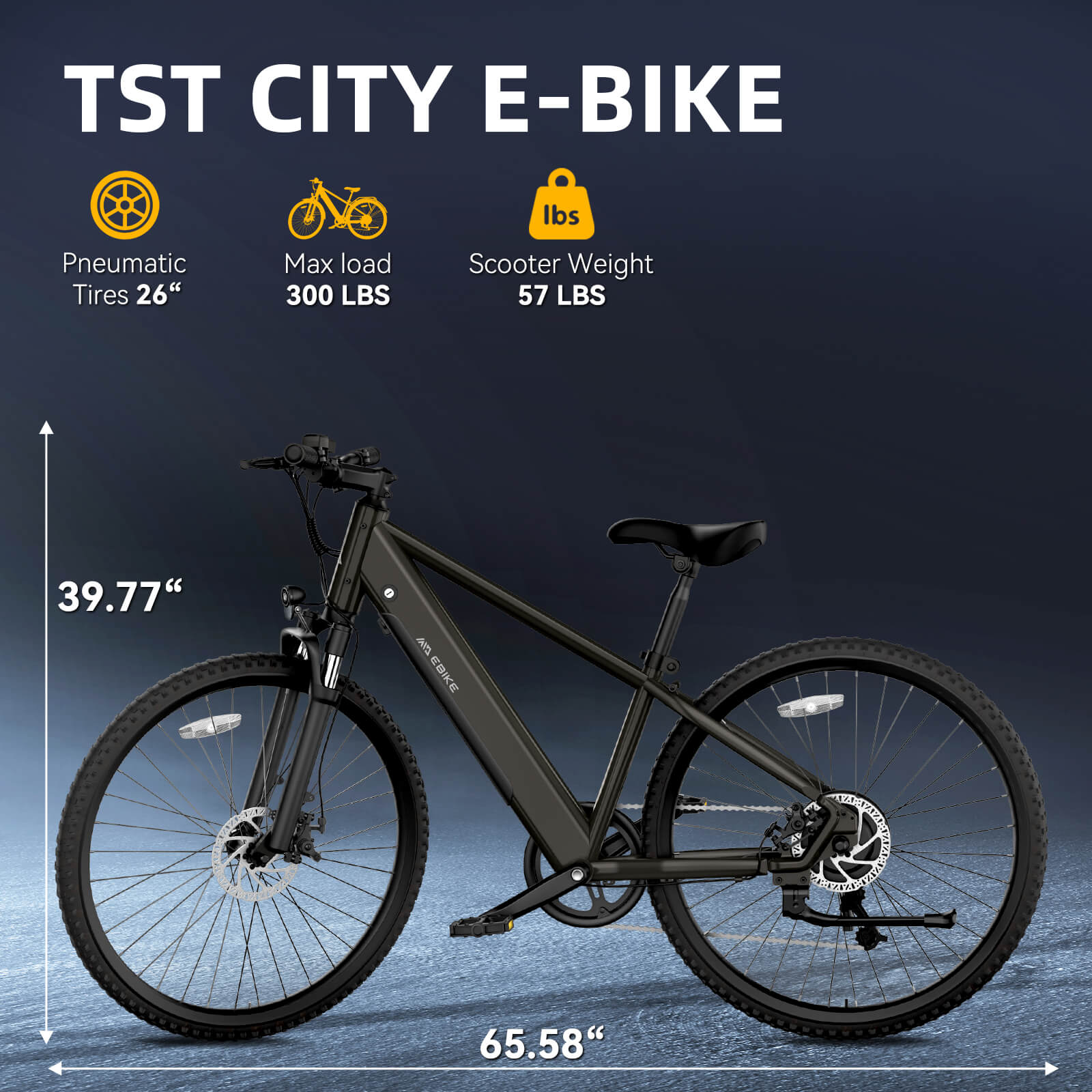 Sizzlebk 26'' 36V 7.8A Commuter Ebike