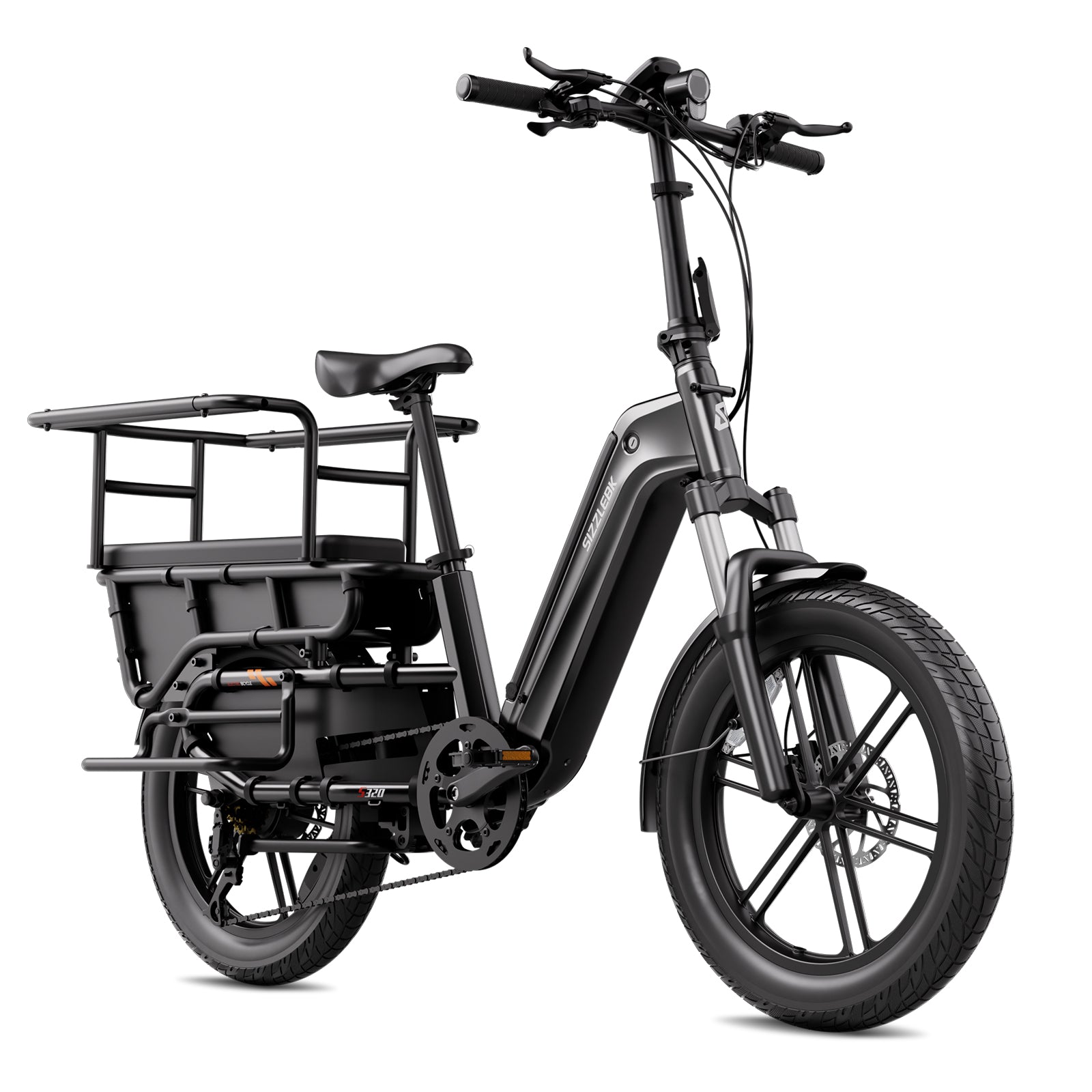 Removable 48V battery of Sizzlebk S320 aluminous cargo electric bicycle
