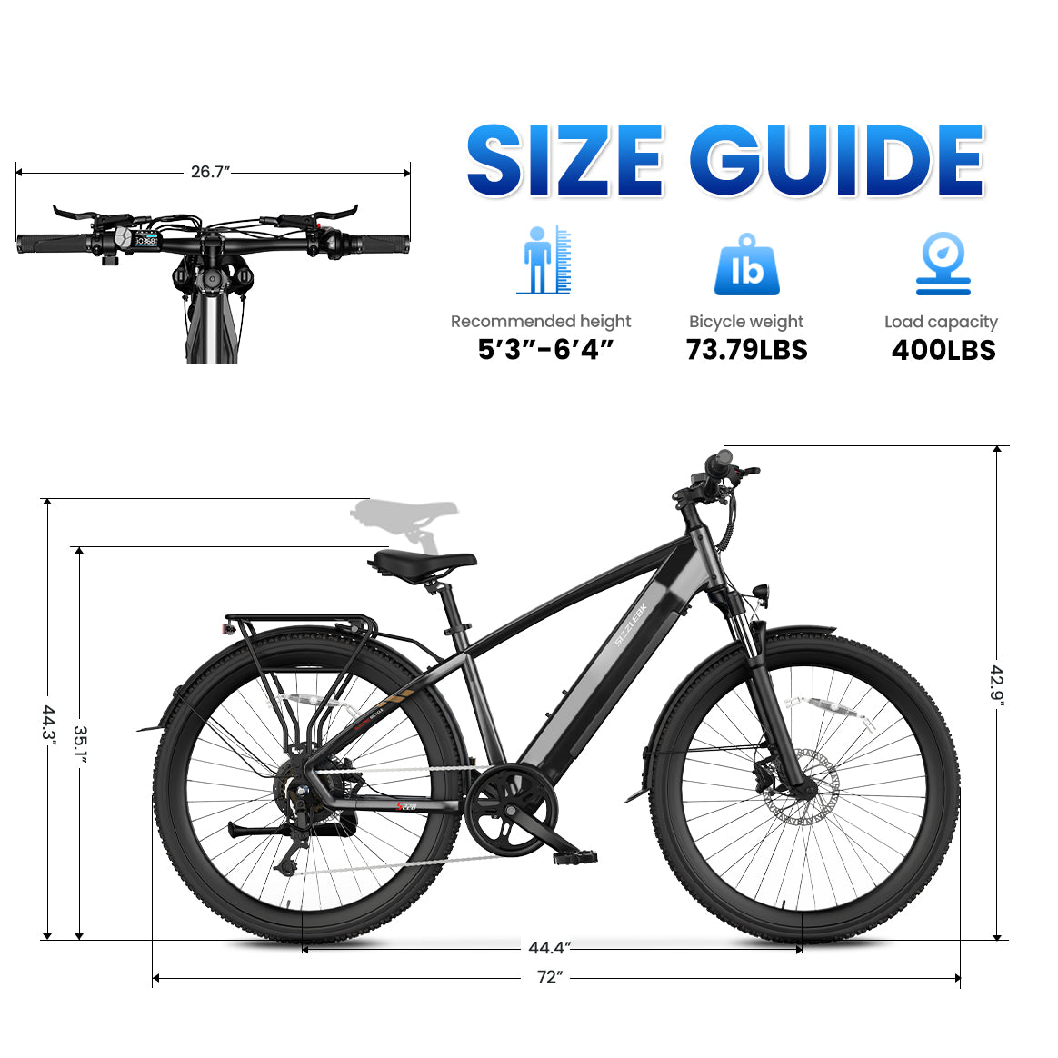 Sizzlebk S220 27.5'' Step Over Mountain Ebike